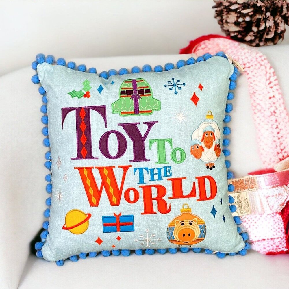 18" Disney Parks Pixar Christmas Pillow Buzz Lightyear Toy Story/Sully/WALL•E